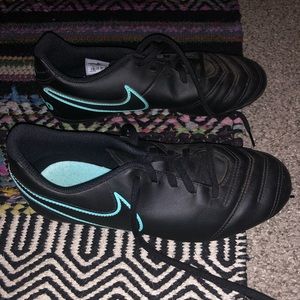 Nike  black and aqua cleats